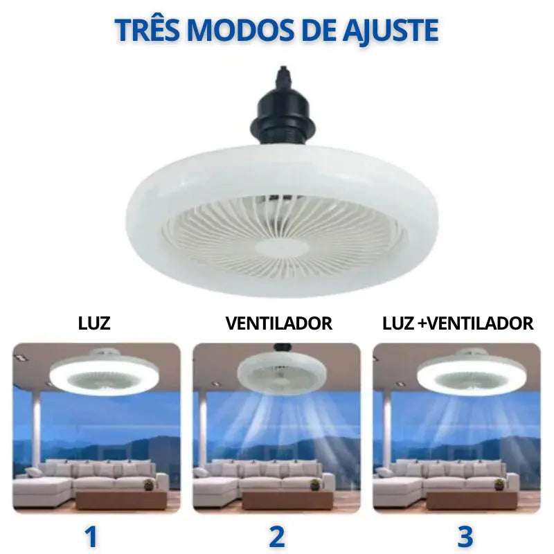 Ventilador Aerollumi 2 em 1 com Luminária Led + Brinde